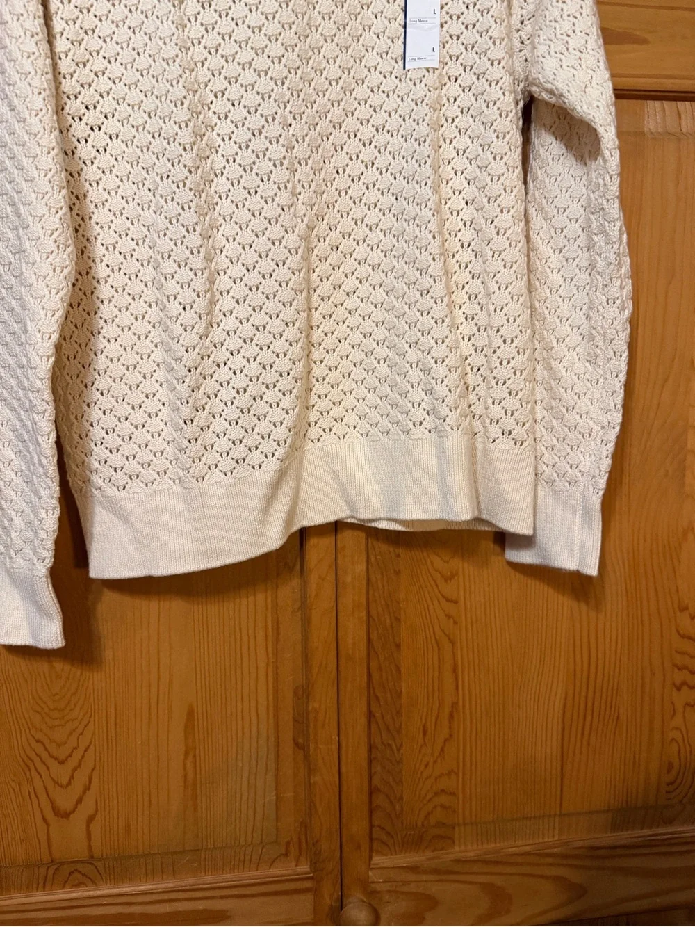Goodfellow & Co Cream Openwork Crewneck Sweater